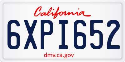 CA license plate 6XPI652
