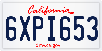 CA license plate 6XPI653