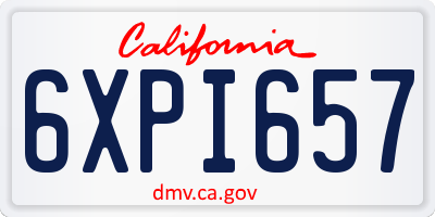 CA license plate 6XPI657