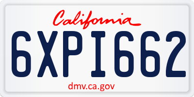 CA license plate 6XPI662