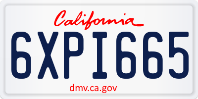 CA license plate 6XPI665