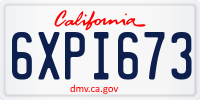 CA license plate 6XPI673