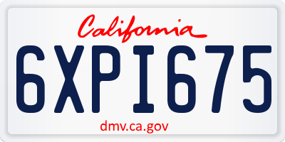 CA license plate 6XPI675