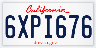 CA license plate 6XPI676