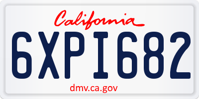 CA license plate 6XPI682
