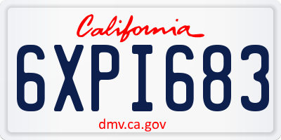 CA license plate 6XPI683