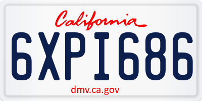CA license plate 6XPI686