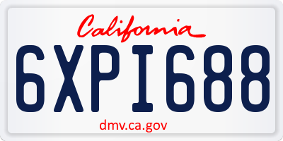 CA license plate 6XPI688