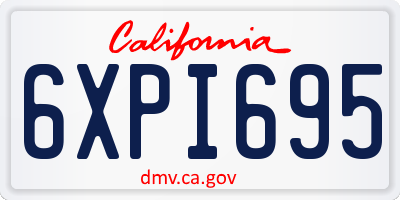 CA license plate 6XPI695
