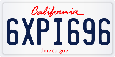 CA license plate 6XPI696