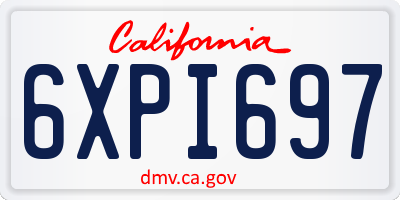 CA license plate 6XPI697