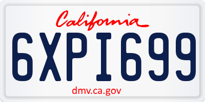 CA license plate 6XPI699