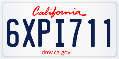 CA license plate 6XPI711