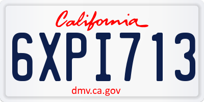 CA license plate 6XPI713