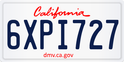 CA license plate 6XPI727