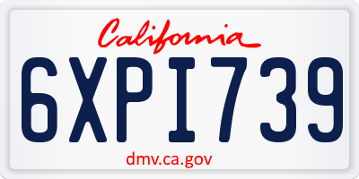 CA license plate 6XPI739