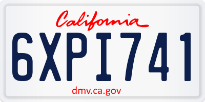 CA license plate 6XPI741