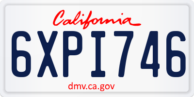 CA license plate 6XPI746