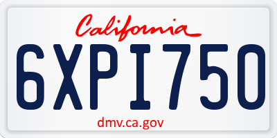 CA license plate 6XPI750