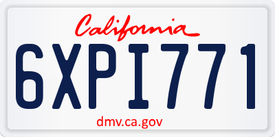 CA license plate 6XPI771