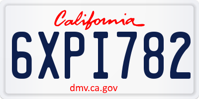 CA license plate 6XPI782