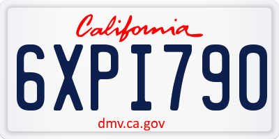 CA license plate 6XPI790