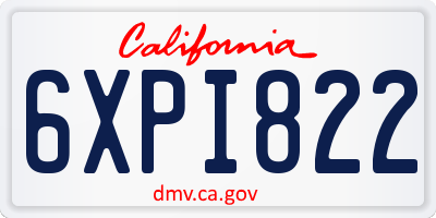 CA license plate 6XPI822