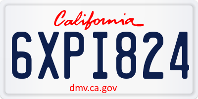 CA license plate 6XPI824