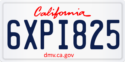 CA license plate 6XPI825