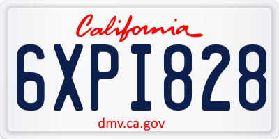 CA license plate 6XPI828