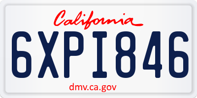 CA license plate 6XPI846