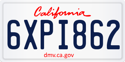 CA license plate 6XPI862