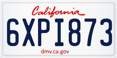 CA license plate 6XPI873