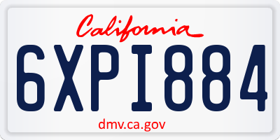 CA license plate 6XPI884