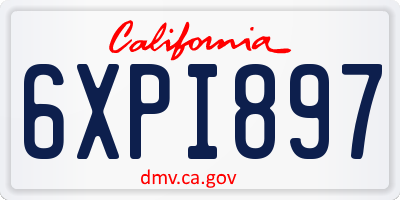 CA license plate 6XPI897