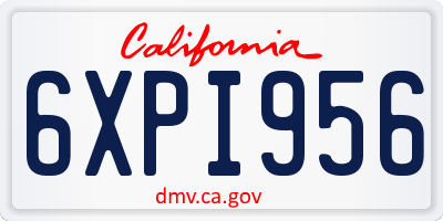 CA license plate 6XPI956