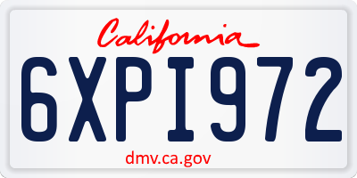 CA license plate 6XPI972