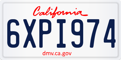 CA license plate 6XPI974