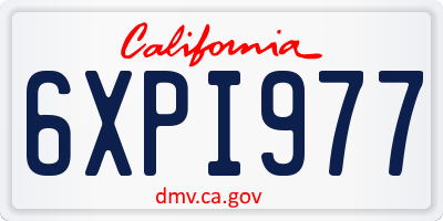 CA license plate 6XPI977