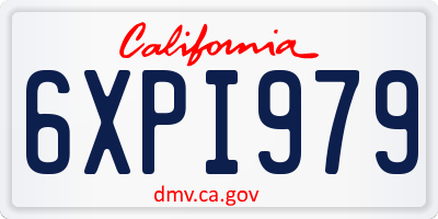 CA license plate 6XPI979