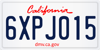 CA license plate 6XPJ015