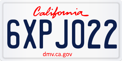 CA license plate 6XPJ022