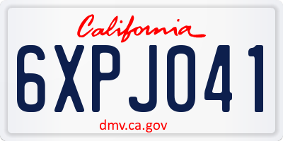 CA license plate 6XPJ041
