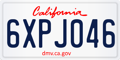 CA license plate 6XPJ046