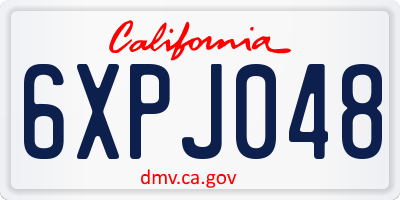 CA license plate 6XPJ048