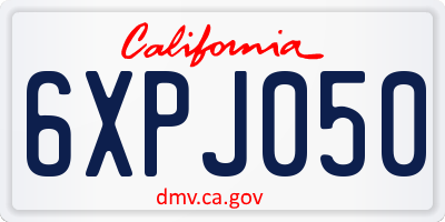 CA license plate 6XPJ050