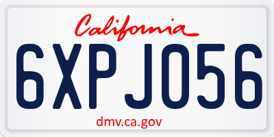 CA license plate 6XPJ056