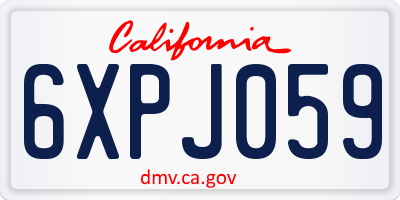 CA license plate 6XPJ059