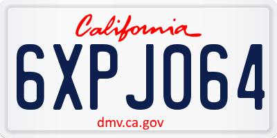 CA license plate 6XPJ064