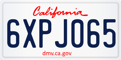CA license plate 6XPJ065